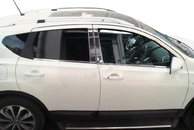 Хром дверних стійок (4 шт, нерж) OmsaLine - Італійська нержавійка для Nissan Qashqai 2010-2014рр.