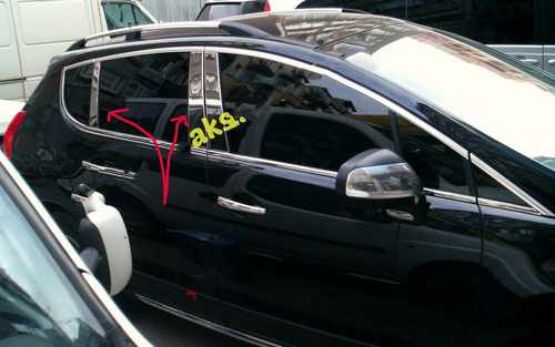 Накладки на стійки (нерж) для Peugeot 3008 2008-2016 рр.