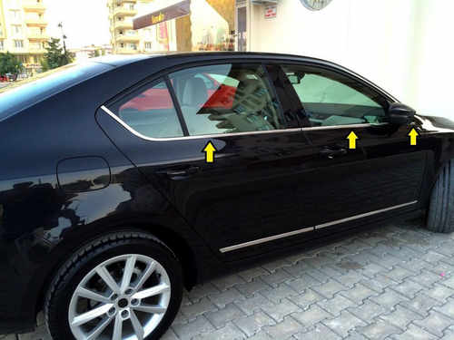 Окантовка вікон (6 шт, нерж) для Skoda Octavia A7 2013-