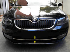 Накладка на передний бампер (нерж) для Skoda Octavia A7 2013-