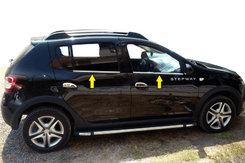 Окантовка стекол (нерж.) Carmos - Турецкая сталь для Dacia Sandero 2013-2020 гг.