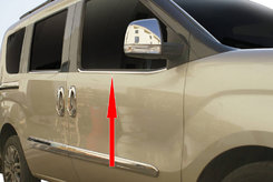 Хром нижні молдинги стекол (нерж.) Carmos для Fiat Doblo 2010-/Opel Combo 2011-