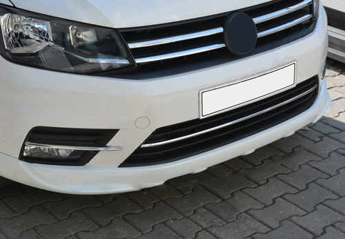 Хром накладки на бампер (3 шт, нерж) для VW Caddy 2015 - Omsa Line (Туреччина)