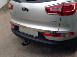 Хром накладка нижньої кромки багажника Kia Sportage R 2010-2015 (нержавіюча сталь)