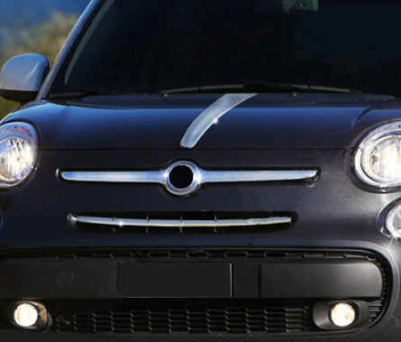 Смужка на капот (нерж.) для Fiat 500/500L