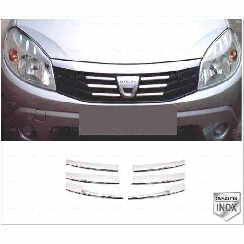 Хром накладки для Renault Sandero 08-12 передня решітка нерж Carmos (Туреччина)