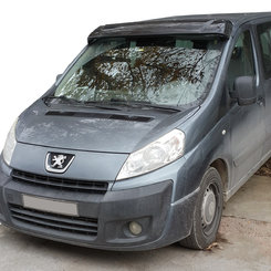 Козирьок на лобове скло (чорний глянець, 5мм) для Peugeot Expert 2007-2017 рр.