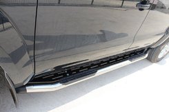 Бокові пороги Amazon Silver (2 шт., нерж) 76 мм для Mitsubishi L200 2006-2024