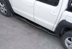 Бокові пороги Amazon Black (2 шт., чорні) для Mitsubishi L200 2006-2024