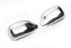 Накладки на дзеркала (2004-2008, 2 шт) Carmos - Турецька сталь для Renault Kangoo 1998-2008 років.