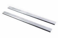 Накладки на пороги 500 (Carmos, 2 шт, нерж) для Fiat 500/500L