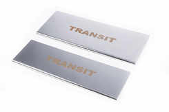 Накладки на внутрішні пороги Carmos (2 шт, сталь) для Ford Transit 2000-2014 рр.