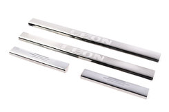 Накладки на пороги Carmos (4 шт, нерж) для Seat Leon 2013-2020 рр.