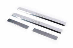 Накладки на пороги Carmos Tipo (4 шт, нерж) для Fiat Tipo 2016↗ мм.