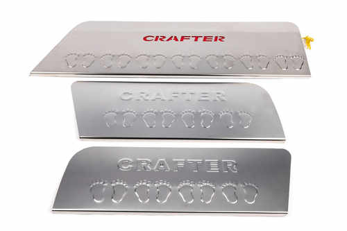 Накладки на внутрішні пороги LED для VW Crafter 2007-2018 (червона підсвітка)