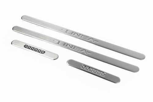 Хром накладки на дверні пороги (нерж.) 4 шт. Omsa для Fiat Linea