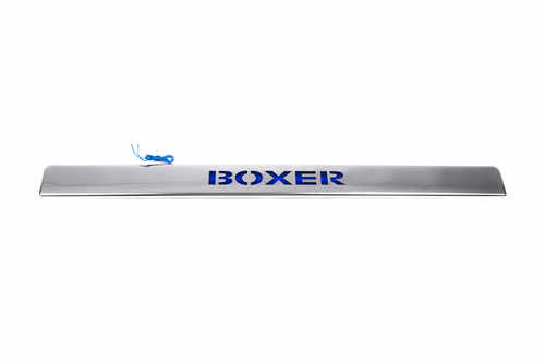 Хром накладки для Peugeot Boxer 2006+ задня планка LED синій Carmos (Туреччина)