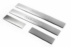 Накладки на пороги OmsaLine Solaris (4 шт, нерж) для Hyundai Accent Solaris 2011-2017рр.