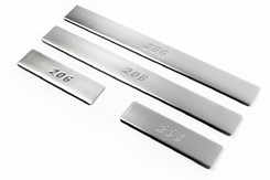 Накладки на пороги OmsaLine (нерж) Передние и задние для Peugeot 206