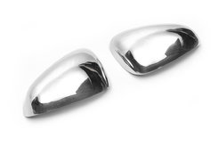 Накладки на дзеркала (2000-2010, 2 шт, нерж) OmsaLine - ABS пластик для Seat Leon 2005-2012 рр.
