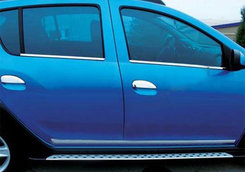 Хром нижні молдинги стекол (нерж.) 4 шт. Omsa для Renault Sandero