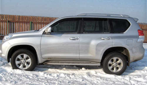 Рейлінги Toyota Land Cruiser Prado 150 2017+  серебристі посилені