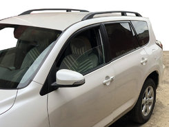 Рейлинги Черные Турецкие Длинная база, Металлические ножки для Toyota Rav 4 2006-2013 гг.