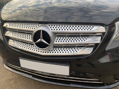 Хром накладки на  решетку BlackChrome нерж для Mercedes Vito 447 2015+ Omsa Line