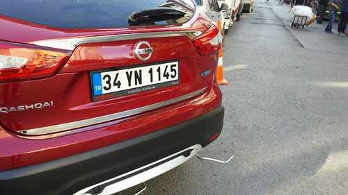 Хром накладка над номером на багажник (нерж.) для Nissan Qashqai 2014+