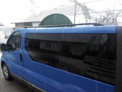 Рейлінги чорні Довга, пластикові ніжки для Renault Trafic 2001-2015 рр.