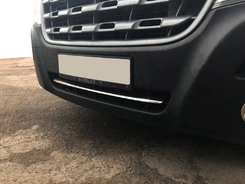 Смужка в бампер (нерж) для Renault Master 2011↗ мм.