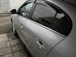 Нижня окантовка стекол (4 шт, нерж) Carmos - турецька сталь для Renault Fluence 2009↗ мм.