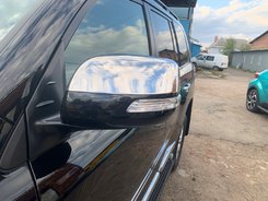 Хром накладки на верх зеркал заднего вида для Toyota LC 150 Omsa Line (Турция)