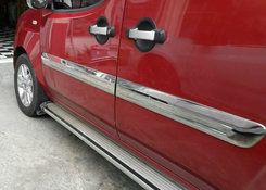 Хром накладки для Fiat Doblo 2006-2009 молдинг дверей широкий нерж Carmos (Туреччина)