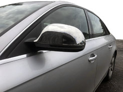 Накладки на дзеркала 2008-2012 (2 шт., нерж) для Audi A6 C6 2004-2011 рр.