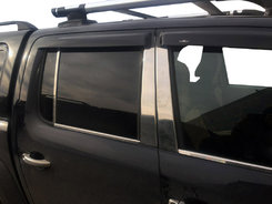 Молдинги дверних стійок (6 шт, нерж) для Volkswagen Amarok