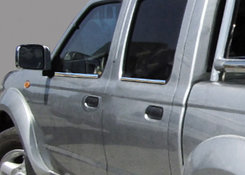 Зовнішня окантовка стекол (4 шт, нерж.) Carmos - Турецька сталь для Nissan NP300 1999-2015