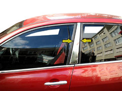 Накладки на стійки (2 шт, нерж) для Renault Megane II 2004-2009 рр.
