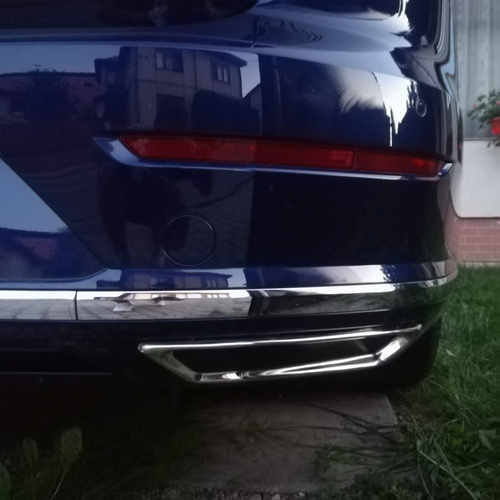 Хром накладки на глушник (нерж.) для VW Passat B8 2015-2018