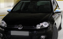 Накладки на дзеркала (2 шт) OmsaLine - Італійська нержавейка для Renault Logan I 2005-2008 рр.