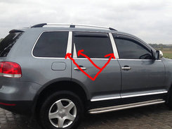 Хром накладки для VW Toureg 03-10 накладки на стойки нерж Carmos (Турция)