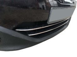 Хром накладки для Nissan Qashqai 2010-2014 передня нижня решітка нерж Carmos (Туреччина)