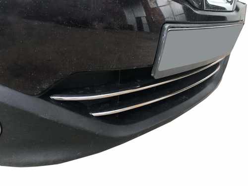 Хром накладки для Nissan Qashqai 2010-2014 передня нижня решітка нерж Carmos (Туреччина)
