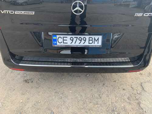 Накладка на задній бампер чорний хром (нерж) для Mercedes Vito 447 2015+ Omsa Line