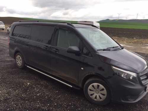 Рейлінги чорні ELITE (пласт. ніжки) Довга база (EXTRALONG) для Mercedes Vito, Viano, V Class