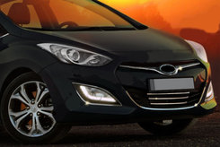 Хром накладки на решітку радіатора (нерж.) 4шт. для Hyundai i30 2012+
