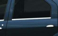 Зовнішня окантовка стекол (4 шт, нерж.) Carmos - Турецька сталь для Renault Logan II 2008-2013 рр.
