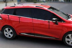 Окантовка вікон (Sport Tourer, 8 шт, нерж) для Renault Clio IV 2012-2019 рр.