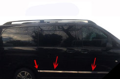 Молдинг дверний для (6 шт) нерж для Mercedes Vito 447 2015+ Omsa Line (коротка/середня база)