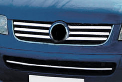 Хром накладки на решітку радіатора (нерж.) 6шт. для VW T5 2003-2010 Сaravella, Multivan Omsa Line (Туреччина)